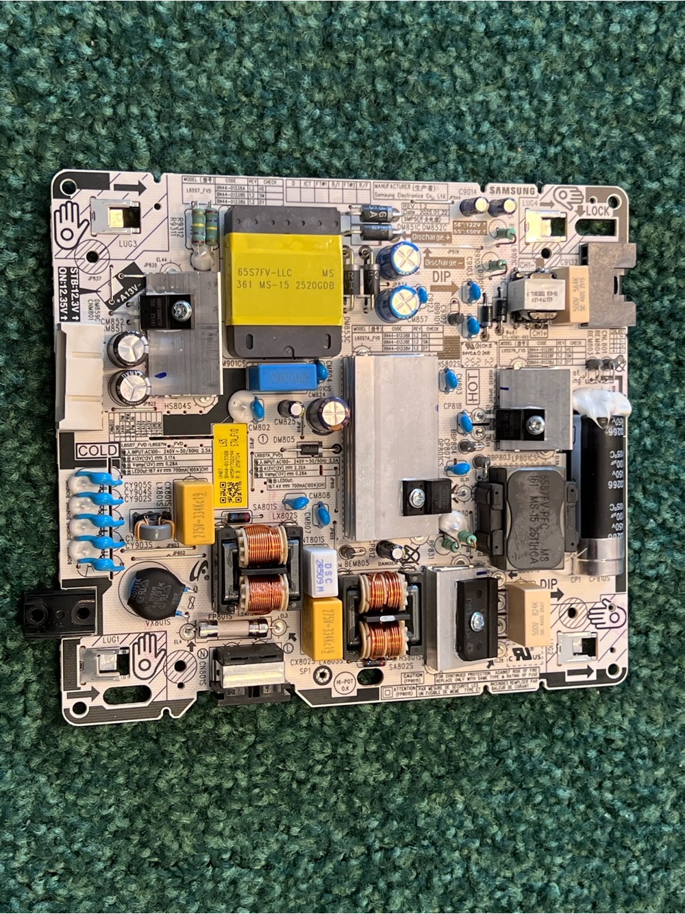 Samsung UN65U8000FF Main Board (BN96-YS901A) — HDMI/LAN Connector Board